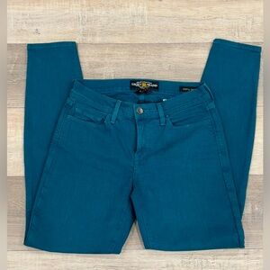 Lucky Brand Sofia Skinny Ankle Jeans Teal Blue Size 4 Mid Rise Stretch